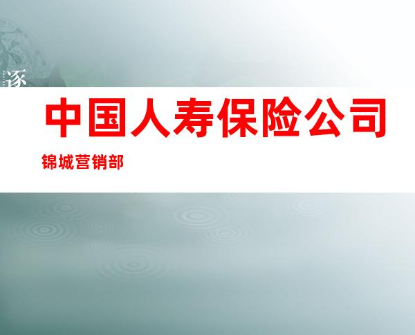 中国人寿保险公司 锦城营销部